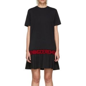 Opening Ceremony Scalloped Elastic Logo T Shirt Dress